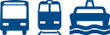 Buses, trains, ferries